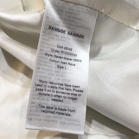 Samsoe Samsoe Haven Blazer Iced Blue NWT Women’s L - Picture 13 of 16